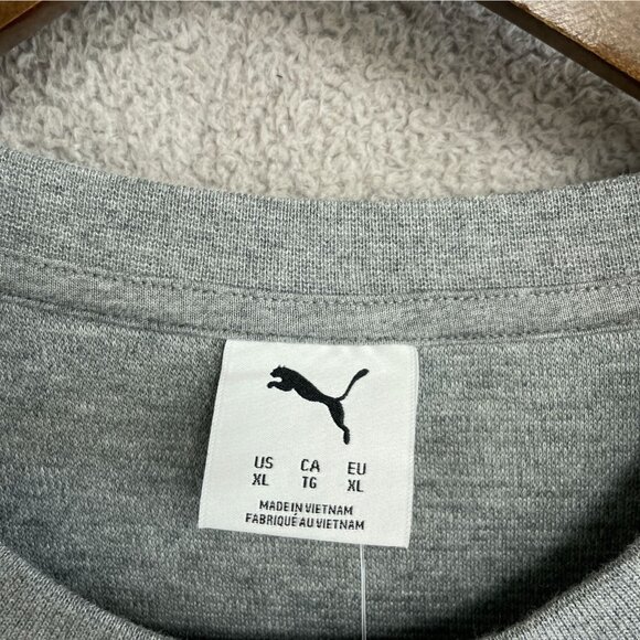 NEW Puma Men's XL Textured Crewneck Sweatshirt Gray Cotton Blend - Picture 6 of 11